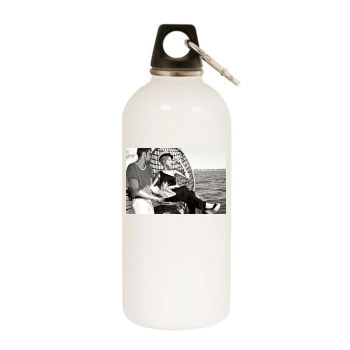 Amber Heard White Water Bottle With Carabiner