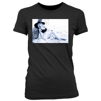 Amber Heard Women's Junior Cut Crewneck T-Shirt