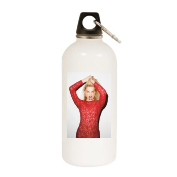 Amber Heard White Water Bottle With Carabiner