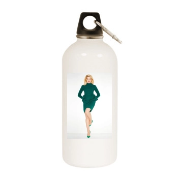 Amber Heard White Water Bottle With Carabiner