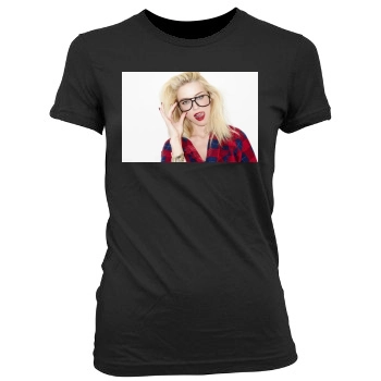 Amber Heard Women's Junior Cut Crewneck T-Shirt