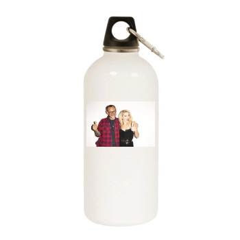 Amber Heard White Water Bottle With Carabiner