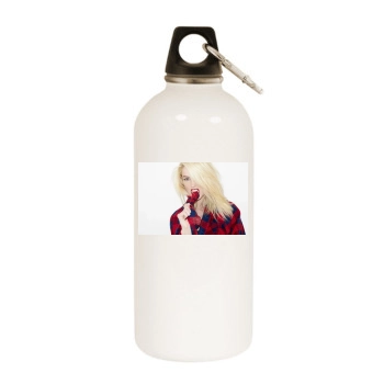 Amber Heard White Water Bottle With Carabiner