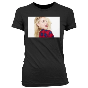 Amber Heard Women's Junior Cut Crewneck T-Shirt