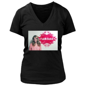 Amber Lancaster Women's Deep V-Neck TShirt