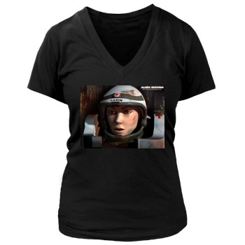 Alien Swarm v Update Women's Deep V-Neck TShirt