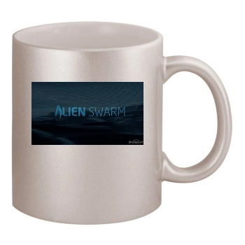 Alien Swarm v Update 11oz Metallic Silver Mug