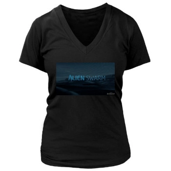 Alien Swarm v Update Women's Deep V-Neck TShirt