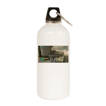 Front Mission Evolved White Water Bottle With Carabiner