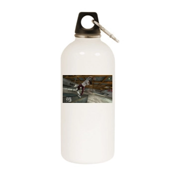 Skate 3 White Water Bottle With Carabiner