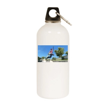 Skate 3 White Water Bottle With Carabiner