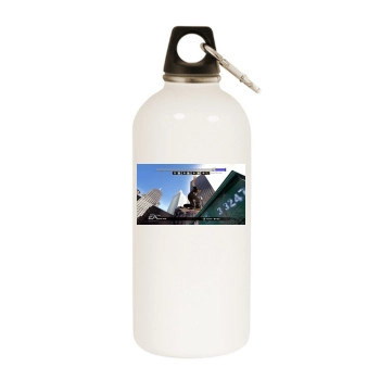 Skate 3 White Water Bottle With Carabiner