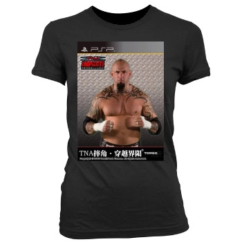 TNA Impact Cross The Line Women's Junior Cut Crewneck T-Shirt