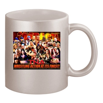 TNA Impact Cross The Line 11oz Metallic Silver Mug