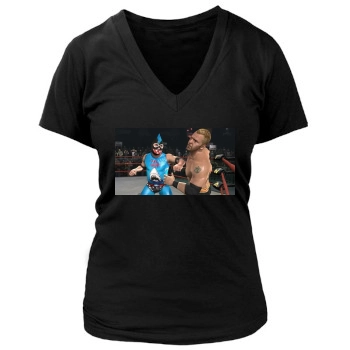 TNA Impact Cross The Line Women's Deep V-Neck TShirt