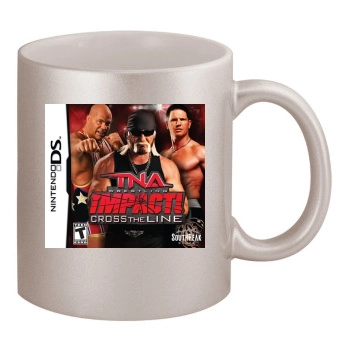 TNA Impact Cross The Line 11oz Metallic Silver Mug