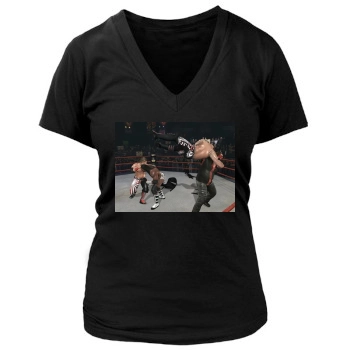 TNA Impact Cross The Line Women's Deep V-Neck TShirt