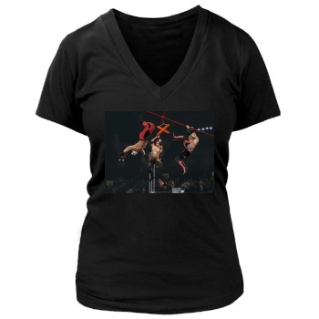 TNA Impact Cross The Line Women's Deep V-Neck TShirt