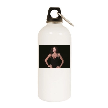 Minnie Driver White Water Bottle With Carabiner