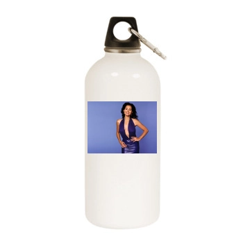 Minnie Driver White Water Bottle With Carabiner