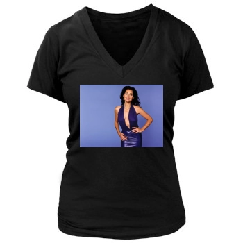 Minnie Driver Women's Deep V-Neck TShirt