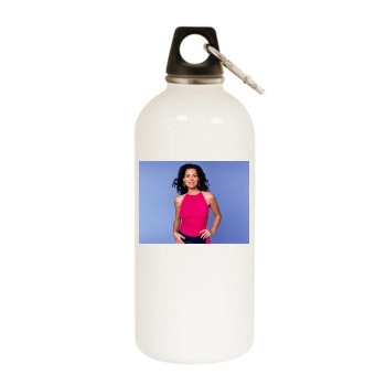 Minnie Driver White Water Bottle With Carabiner