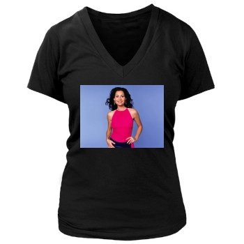 Minnie Driver Women's Deep V-Neck TShirt