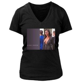 Minnie Driver Women's Deep V-Neck TShirt