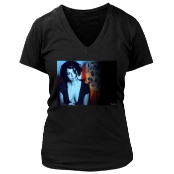 Minnie Driver Women's Deep V-Neck TShirt