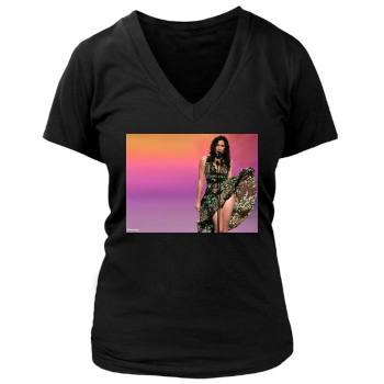 Minnie Driver Women's Deep V-Neck TShirt