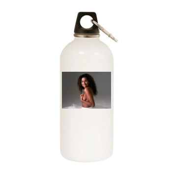 Minnie Driver White Water Bottle With Carabiner