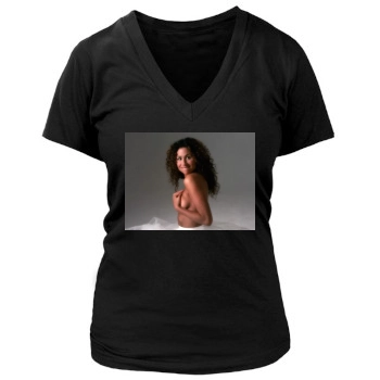 Minnie Driver Women's Deep V-Neck TShirt