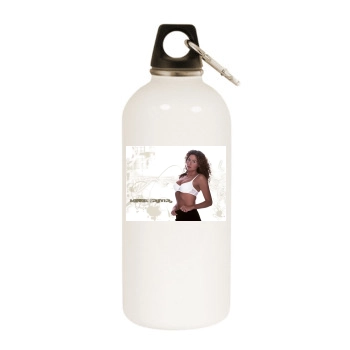 Minnie Driver White Water Bottle With Carabiner