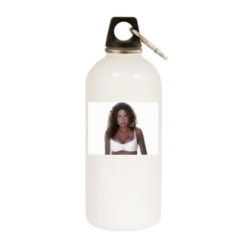 Minnie Driver White Water Bottle With Carabiner