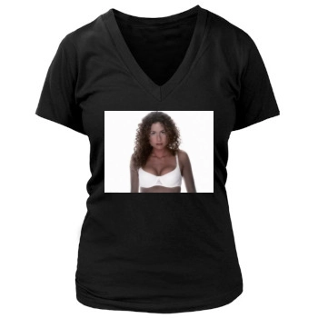 Minnie Driver Women's Deep V-Neck TShirt