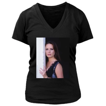 Holly Marie Combs Women's Deep V-Neck TShirt