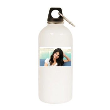 Selena Gomez White Water Bottle With Carabiner