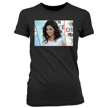 Selena Gomez Women's Junior Cut Crewneck T-Shirt