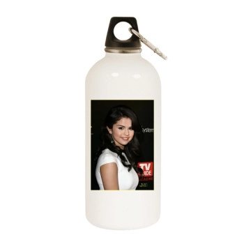 Selena Gomez White Water Bottle With Carabiner