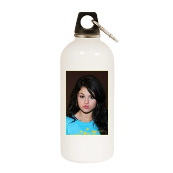 Selena Gomez White Water Bottle With Carabiner