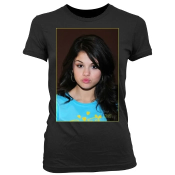 Selena Gomez Women's Junior Cut Crewneck T-Shirt