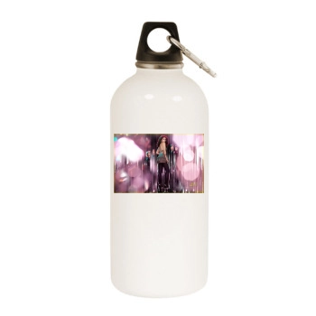 Selena Gomez White Water Bottle With Carabiner