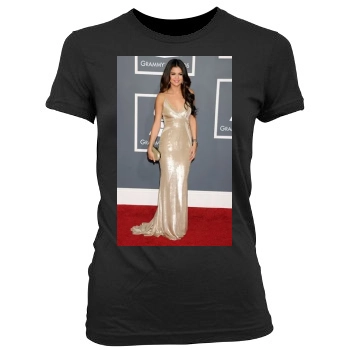 Selena Gomez Women's Junior Cut Crewneck T-Shirt