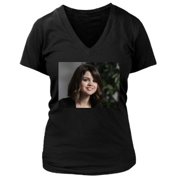 Selena Gomez Women's Deep V-Neck TShirt