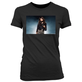 Selena Gomez Women's Junior Cut Crewneck T-Shirt