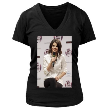 Selena Gomez Women's Deep V-Neck TShirt