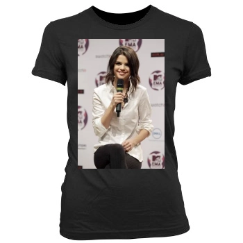 Selena Gomez Women's Junior Cut Crewneck T-Shirt