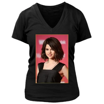 Selena Gomez Women's Deep V-Neck TShirt