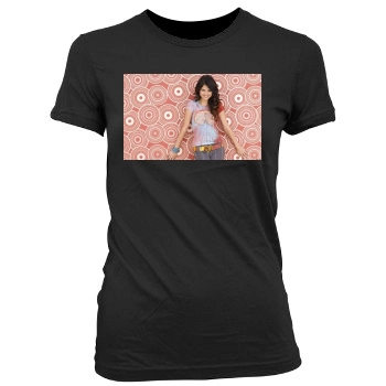 Selena Gomez Women's Junior Cut Crewneck T-Shirt