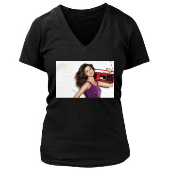 Selena Gomez Women's Deep V-Neck TShirt